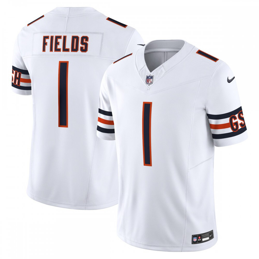 Justin Fields Chicago Bears Nike Vapor F.U.S.E. Limited Jersey - White-GridironStore